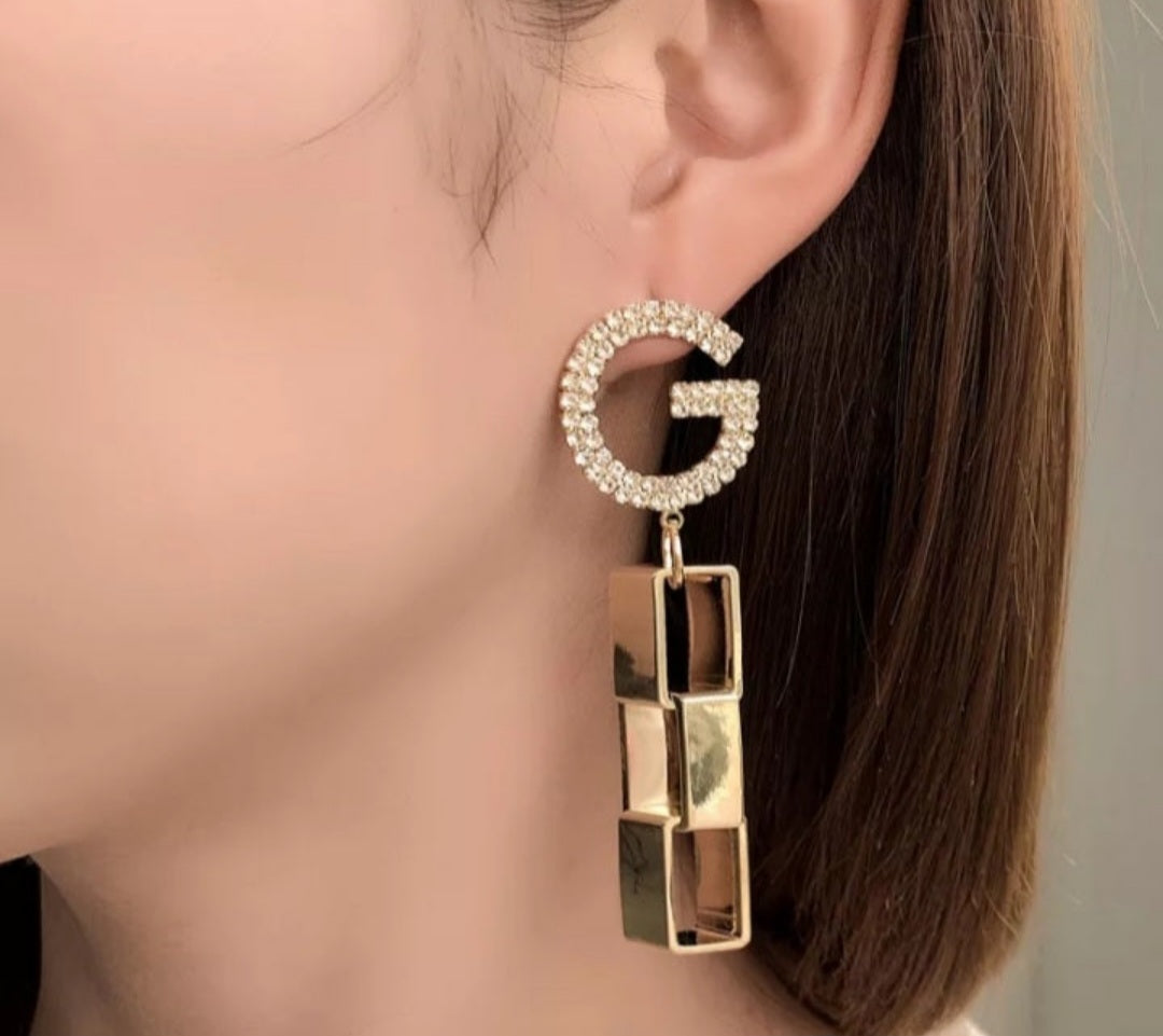 G square earrings
