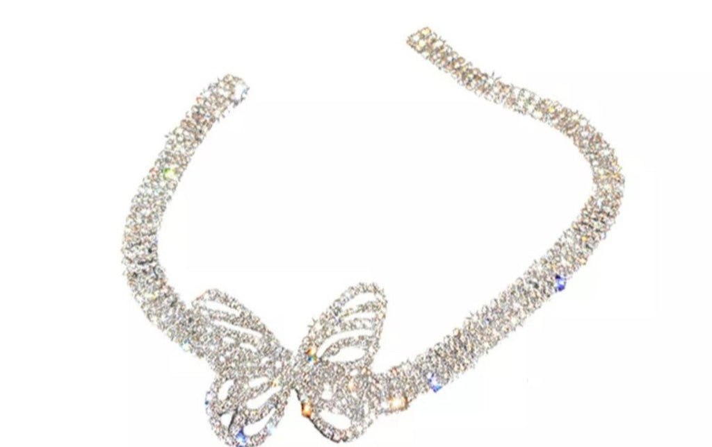 Diamond butterfly choker