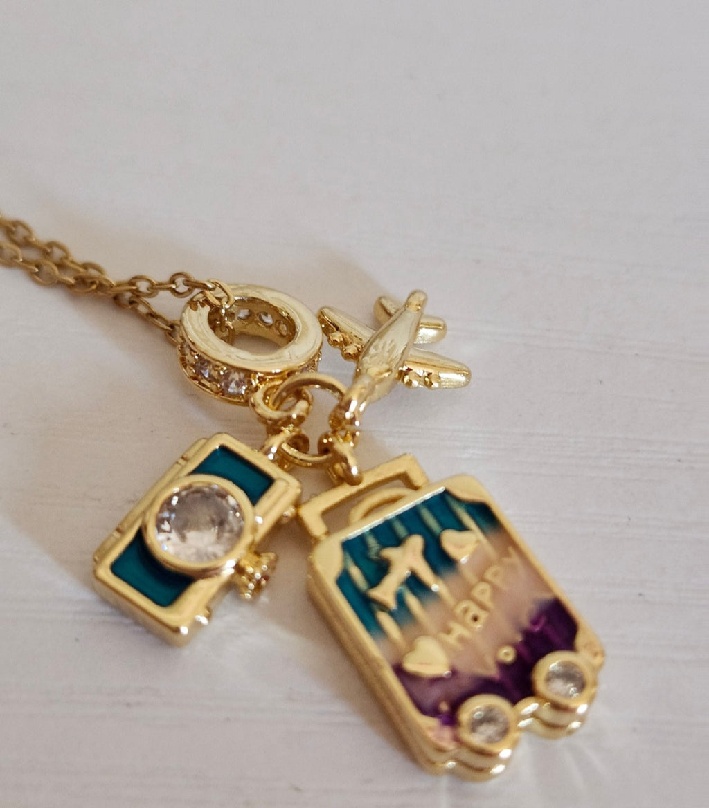 GODESS JEWELS:lets go travél Necklace