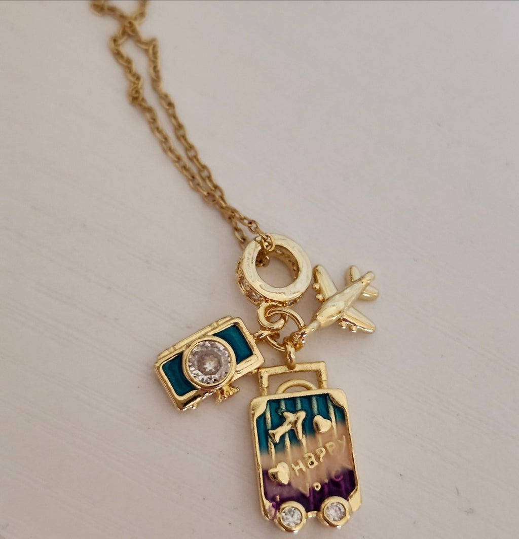GODESS JEWELS:lets go travél Necklace