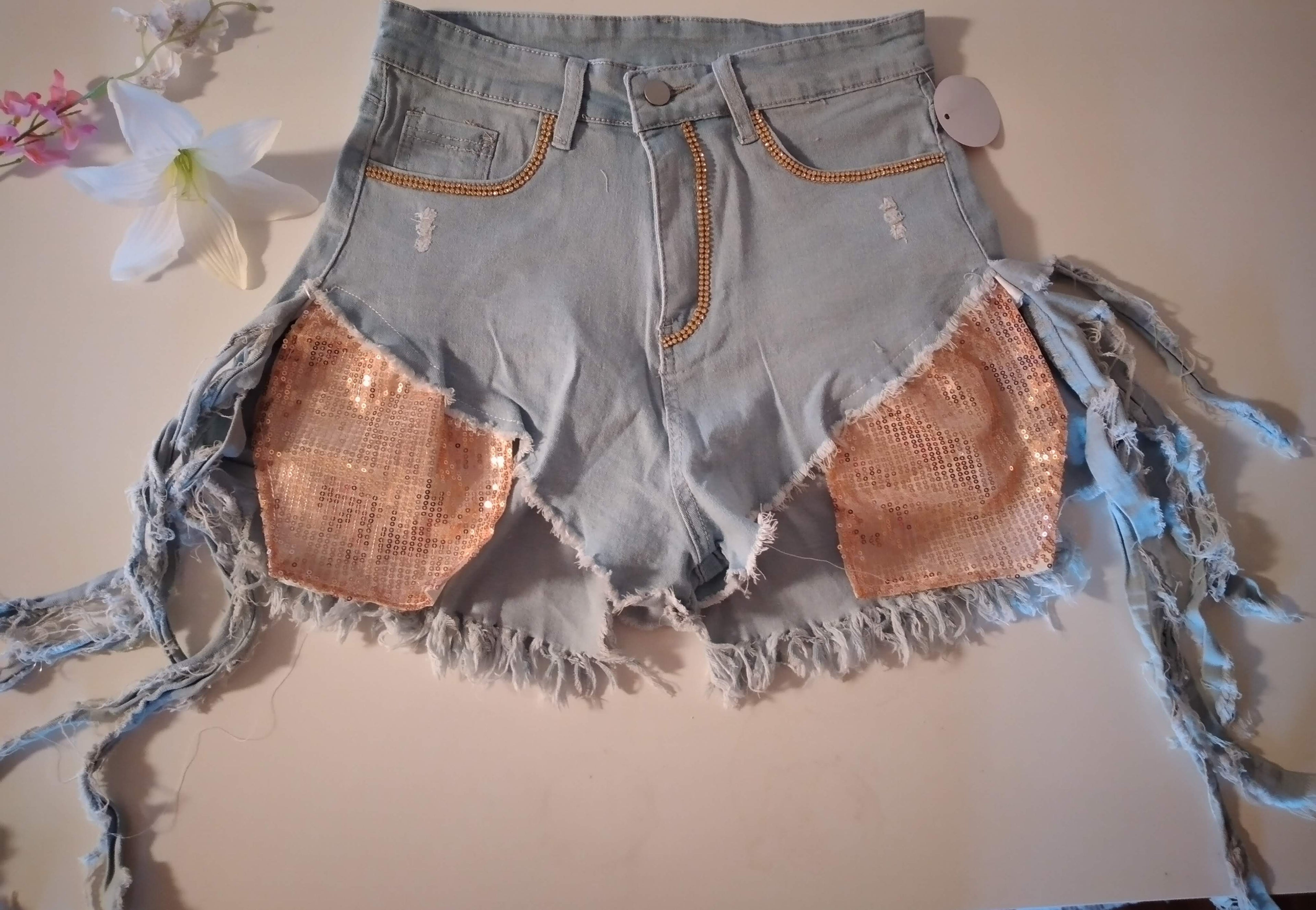 Rose Gold short jean