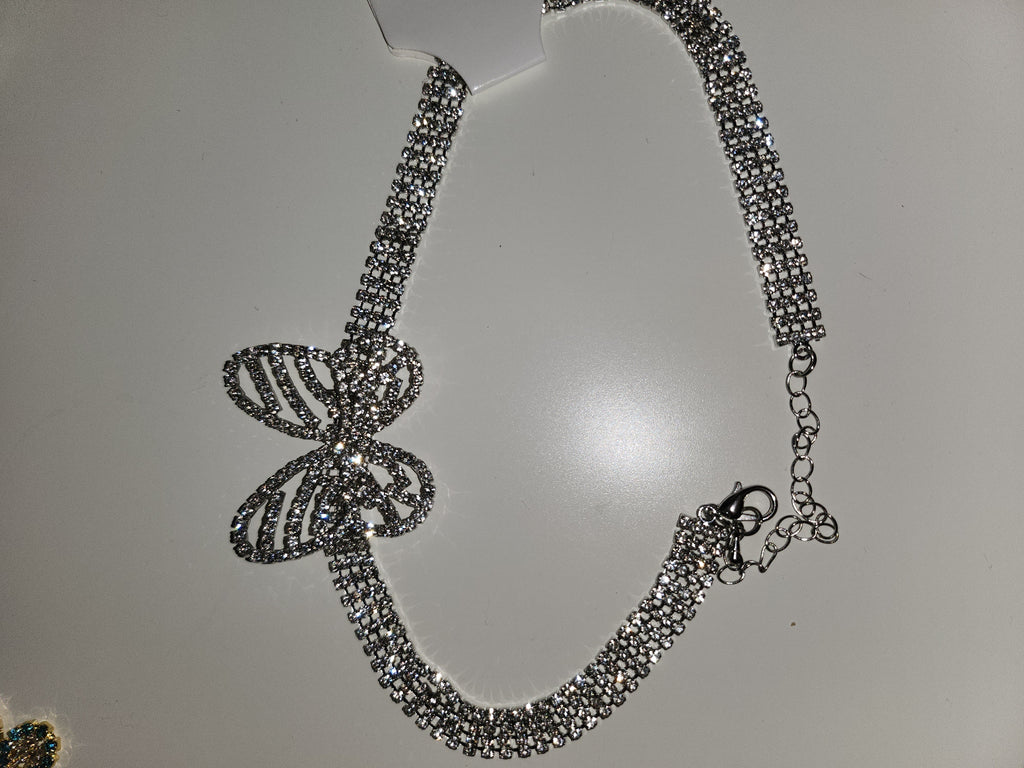 Diamond butterfly choker