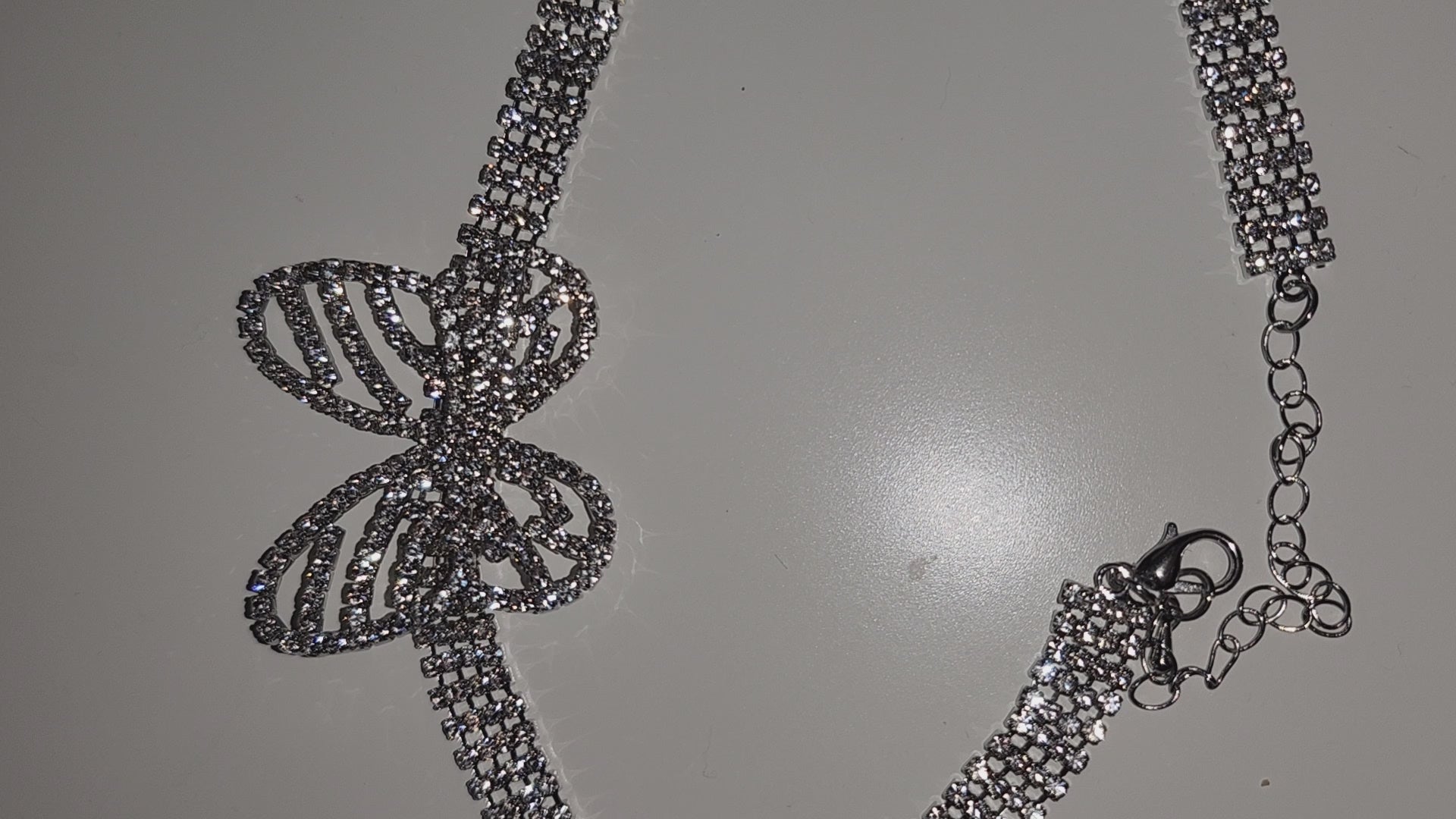 Diamond butterfly choker