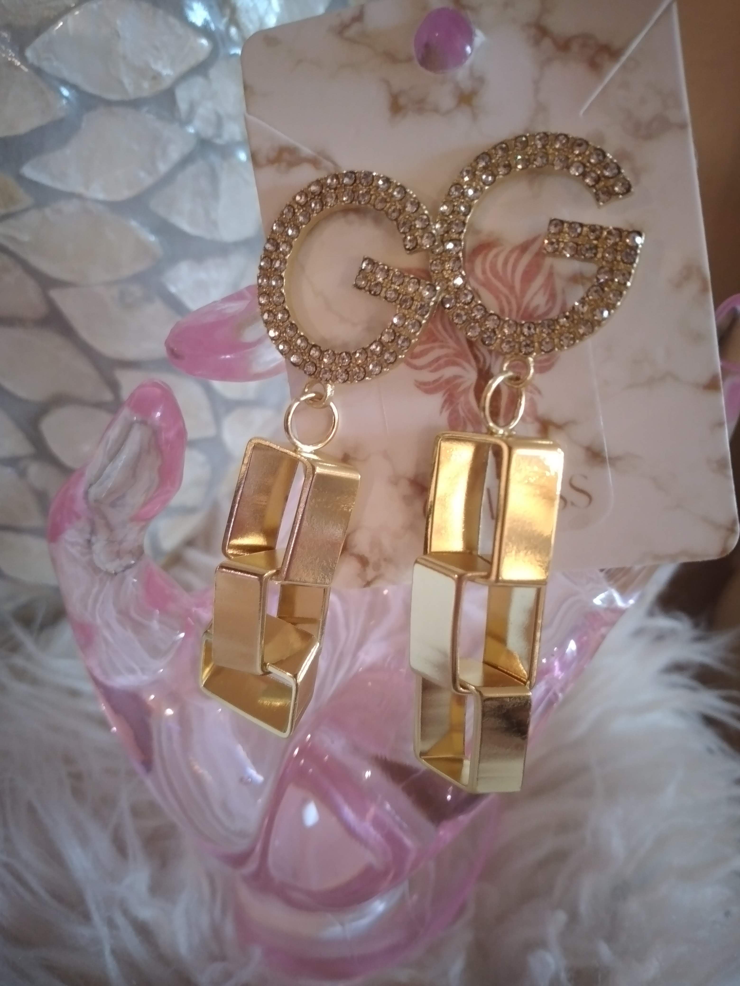 G square earrings